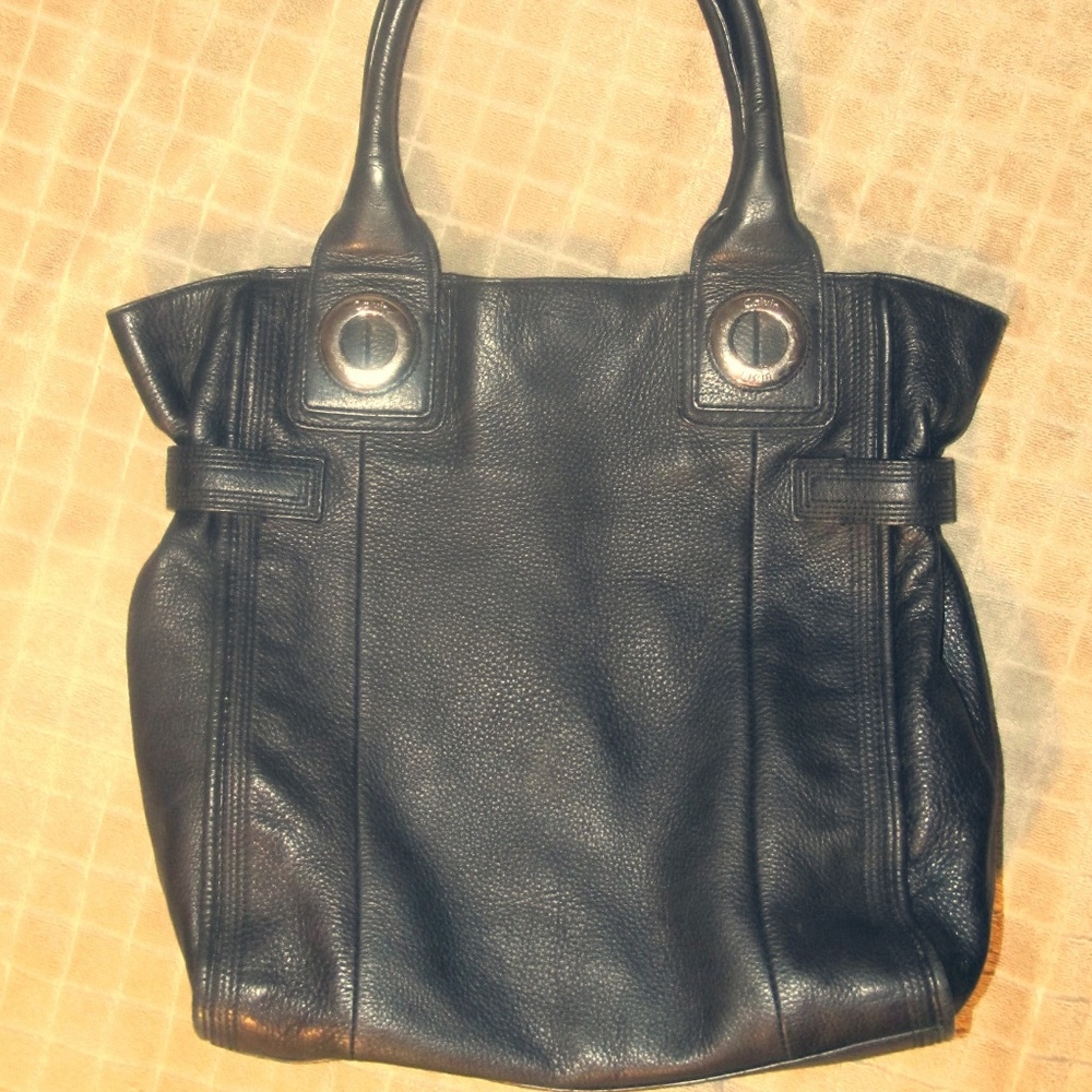Black leather Calvin Klein Handbag
